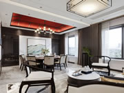 安森诺300㎡新中式实景的“方圆人生”,对称式别墅显中式传承